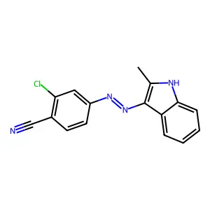 Benzonitrile, 2-chloro-4-[(2-methyl-1H-indol-3-yl)azo]- structure