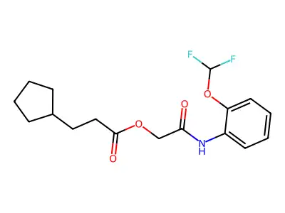 [2-[2-(Difluoromethoxy)anilino]-2-oxoethyl] 3-cyclopentylpropanoate structure