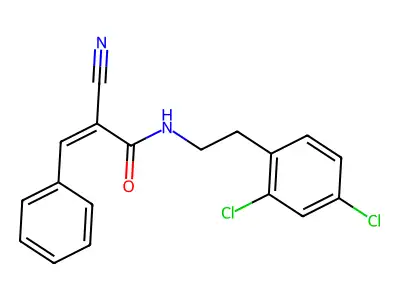 2-cyano-N-[2-(2,4-dichlorophenyl)ethyl]-3-phenylprop-2-enamide structure