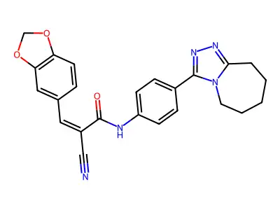 (Z)-3-(1,3-Benzodioxol-5-yl)-2-cyano-N-[4-(6,7,8,9-tetrahydro-5H-[1,2,4]triazolo[4,3-a]azepin-3-yl)phenyl]prop-2-enamide structure