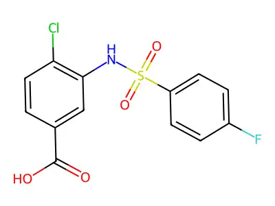 4-Chloro-3-(4-fluorobenzenesulfonamido)benzoic acid structure