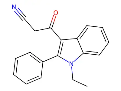 3-(1-ethyl-2-phenyl-1H-indol-3-yl)-3-oxopropanenitrile structure