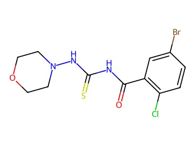 5-bromo-2-chloro-N-(morpholin-4-ylcarbamothioyl)benzamide structure