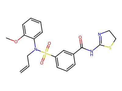 N-(4,5-dihydro-1,3-thiazol-2-yl)-3-[(2-methoxyphenyl)-prop-2-enylsulfamoyl]benzamide structure