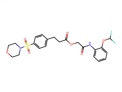 [2-[2-(difluoromethoxy)anilino]-2-oxoethyl] 3-(4-morpholin-4-ylsulfonylphenyl)propanoate structure