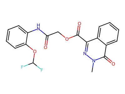 [2-[2-(difluoromethoxy)anilino]-2-oxoethyl] 3-methyl-4-oxophthalazine-1-carboxylate structure