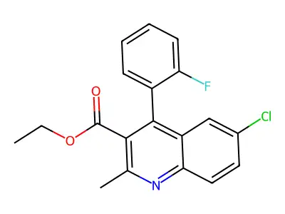 Ethyl 6-chloro-4-(2-fluorophenyl)-2-methyl-3-quinolinecarboxylate structure