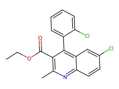 Ethyl 6-chloro-4-(2-chlorophenyl)-2-methyl-3-quinolinecarboxylate structure