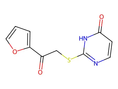 2-((2-(Furan-2-yl)-2-oxoethyl)thio)pyrimidin-4(3H)-one structure