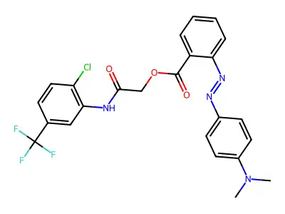 Benzoic acid, 2-[2-[4-(dimethylamino)phenyl]diazenyl]-, 2-[[2-chloro-5-(trifluoromethyl)phenyl]amino]-2-oxoethyl ester structure