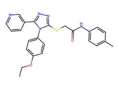 2-{[4-(4-ethoxyphenyl)-5-(pyridin-3-yl)-4H-1,2,4-triazol-3-yl]sulfanyl}-N-(4-methylphenyl)acetamide structure