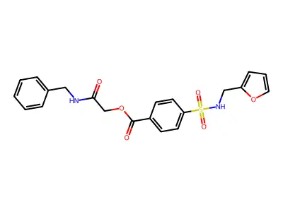 [2-(Benzylamino)-2-oxoethyl] 4-(furan-2-ylmethylsulfamoyl)benzoate structure