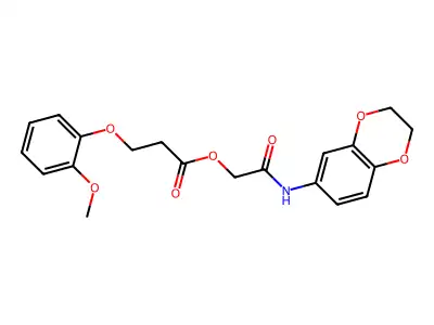[2-(2,3-dihydro-1,4-benzodioxin-6-ylamino)-2-oxoethyl] 3-(2-methoxyphenoxy)propanoate structure