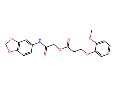 [2-(1,3-Benzodioxol-5-ylamino)-2-oxoethyl] 3-(2-methoxyphenoxy)propanoate structure