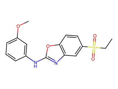 5-ethylsulfonyl-N-(3-methoxyphenyl)-1,3-benzoxazol-2-amine structure