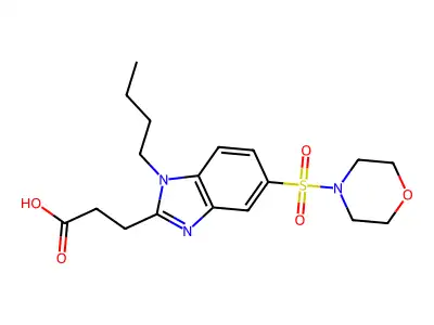 3-[1-butyl-5-(morpholine-4-sulfonyl)-1H-1,3-benzodiazol-2-yl]propanoic acid structure