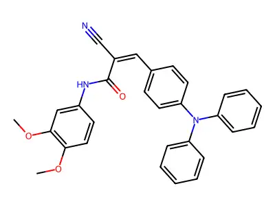 2-cyano-N-(3,4-dimethoxyphenyl)-3-[4-(diphenylamino)phenyl]prop-2-enamide structure