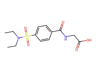 (4-Diethylsulfamoyl-benzoylamino)-acetic acid structure