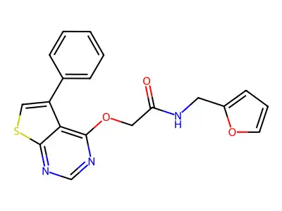N-(Furan-2-ylmethyl)-2-((5-phenylthieno[2,3-d]pyrimidin-4-yl)oxy)acetamide structure