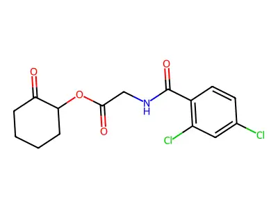 (2-Oxocyclohexyl) 2-[(2,4-dichlorobenzoyl)amino]acetate structure
