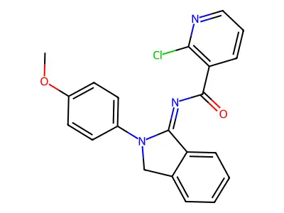 2-chloro-N-[2-(4-methoxyphenyl)-2,3-dihydro-1H-isoindol-1-ylidene]pyridine-3-carboxamide structure