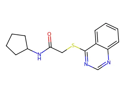 N-cyclopentyl-2-(quinazolin-4-ylsulfanyl)acetamide structure
