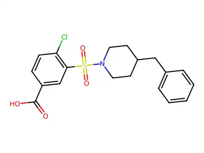 3-[(4-Benzylpiperidin-1-yl)sulfonyl]-4-chlorobenzoic acid structure