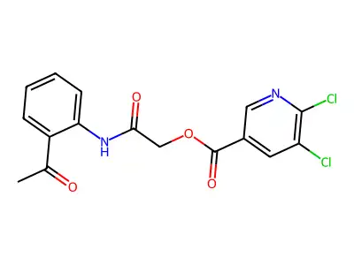 [(2-Acetylphenyl)carbamoyl]methyl 5,6-dichloropyridine-3-carboxylate structure