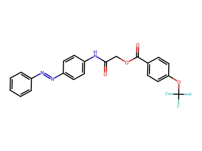 (4-phenyldiazenylphenyl)carbamoylmethyl 4-(trifluoromethoxy)benzoate structure