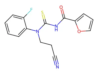 1-(2-Cyanoethyl)-1-(2-fluorophenyl)-3-(furan-2-carbonyl)thiourea structure