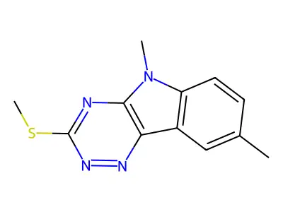 5,8-Dimethyl-3-methylsulfanyl-[1,2,4]triazino[5,6-b]indole structure