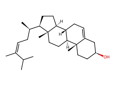 Ergosta-5,23-dien-3beta-ol structure