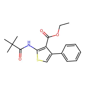 Ethyl 4-phenyl-2-pivalamidothiophene-3-carboxylate structure