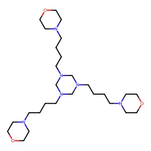 1,3,5-Tris[4-(morpholin-4-yl)butyl]-1,3,5-triazinane structure