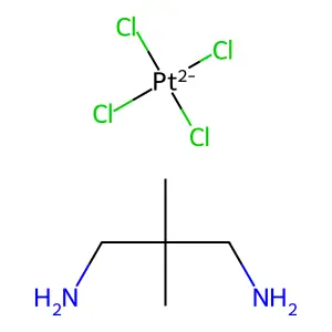 tetrachloro(2,2-dimethyl-1,3-propanediamine-N,N')platinum structure