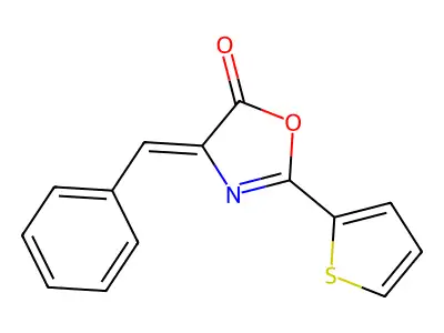 5(4H)-Oxazolone, 4-(phenylmethylene)-2-(2-thienyl)- structure