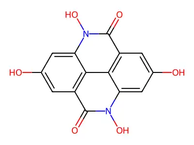 4,9-Dihydro-2,4,7,9-tetrahydroxy-pyrido(2,3,4,5-lmn)phenanthridine-5,10-dione structure