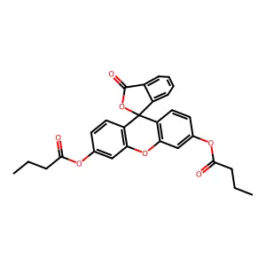 Butanoic acid, 3-oxospiro(isobenzofuran-1(3H),9'-(9H)xanthene)-3',6'-diyl ester structure
