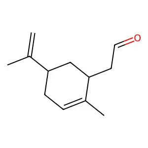 2-Cyclohexene-1-acetaldehyde, 2-methyl-5-(1-methylethenyl)- structure