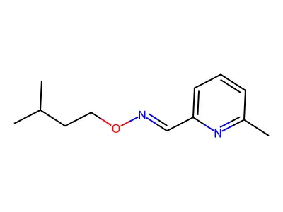 N-(3-methylbutoxy)-1-(6-methyl-2-pyridinyl)methanimine structure
