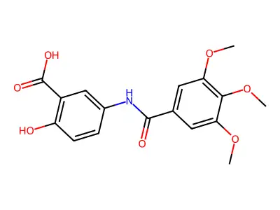 2-Hydroxy-5-[(3,4,5-trimethoxybenzoyl)amino]benzoic acid structure