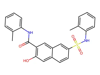 3-Hydroxy-7-(((o-tolyl)amino)sulphonyl)-N-(o-tolyl)naphthalene-2-carboxamide structure