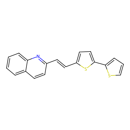 2-[(E)-2-(2,2'-bithiophen-5-yl)ethenyl]quinoline structure