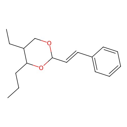 m-Dioxane (8CI), 5-ethyl-4-propyl-2-styryl- structure