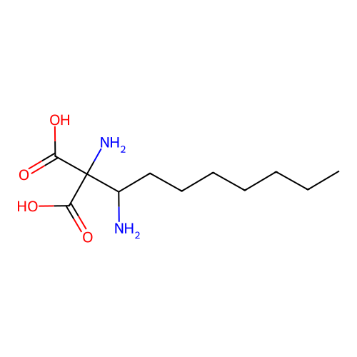 Amino(1-aminooctyl)propanedioic acid structure