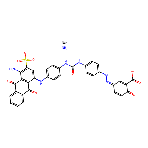 C34H24N6O9S.xH3N.xNa structure