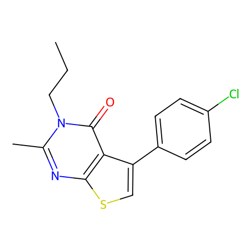 5-(4-chlorophenyl)-2-methyl-3-propylthieno[2,3-d]pyrimidin-4(3H)-one structure