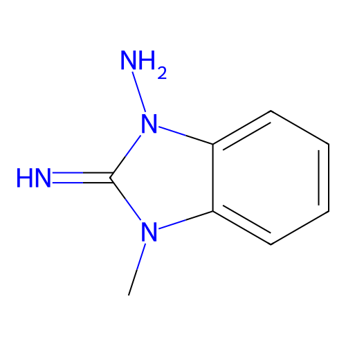 2-imino-3-methyl-2,3-dihydro-1H-benzimidazol-1-amine hydroiodide structure