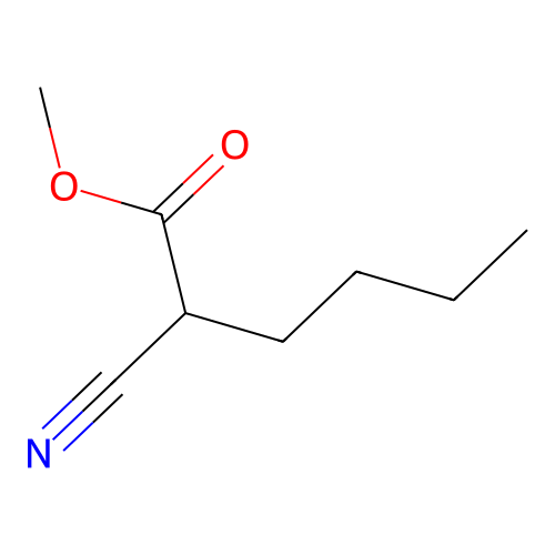 Hexanoic acid, 2-cyano-, methyl ester structure