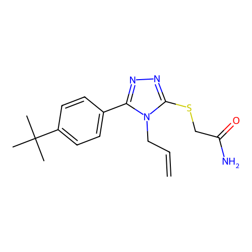 2-((4-allyl-5-(4-(tert-butyl)phenyl)-4H-1,2,4-triazol-3-yl)thio)acetamide structure